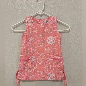 Vintage Lilly Pulitzer White Tag Toddler Dress 4T Pink Floral & Butterflies